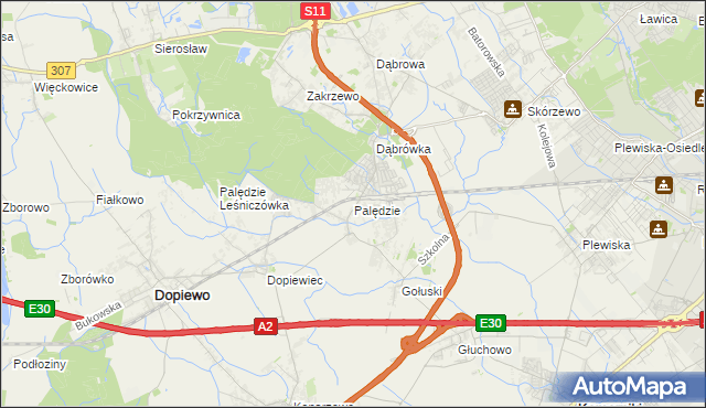 mapa Palędzie, Palędzie na mapie Targeo