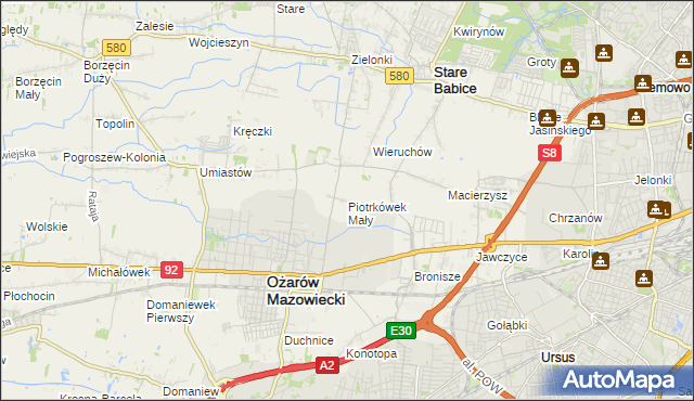 mapa Piotrkówek Mały, Piotrkówek Mały na mapie Targeo