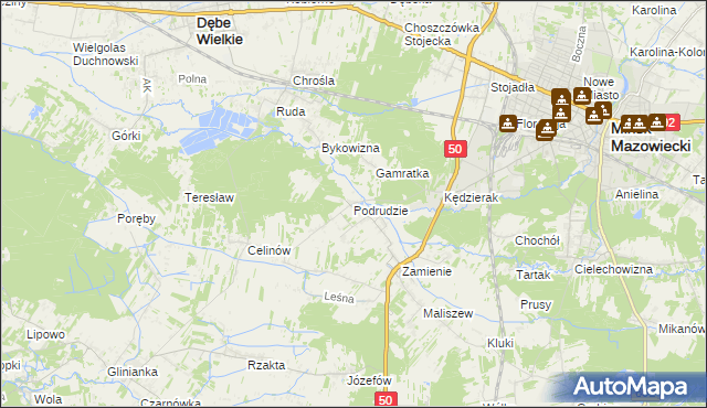 mapa Podrudzie, Podrudzie na mapie Targeo