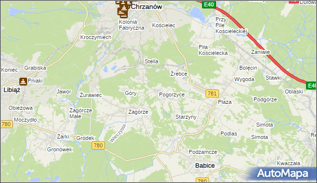 mapa Pogorzyce, Pogorzyce na mapie Targeo