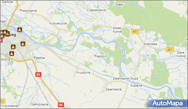 mapa Prędocin gmina Skarbimierz, Prędocin gmina Skarbimierz na mapie Targeo