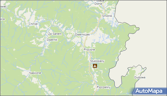 mapa Procisne, Procisne na mapie Targeo