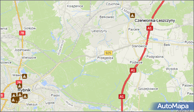 mapa Przegędza, Przegędza na mapie Targeo