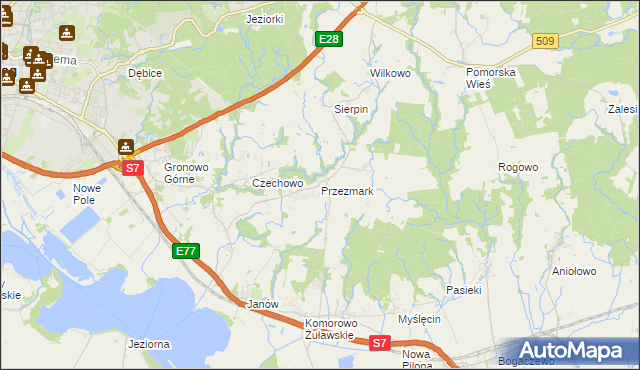 mapa Przezmark gmina Elbląg, Przezmark gmina Elbląg na mapie Targeo