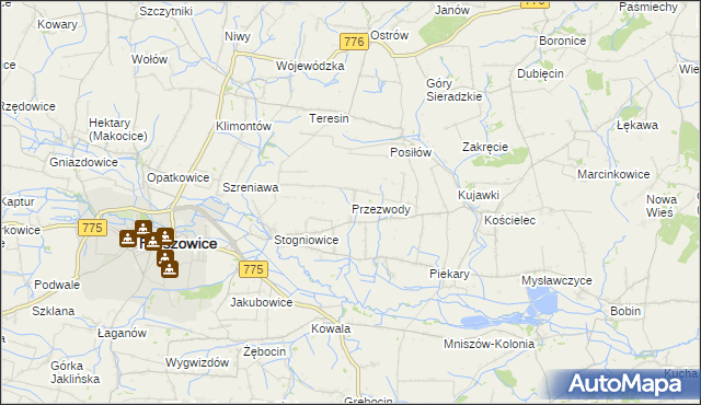 mapa Przezwody gmina Proszowice, Przezwody gmina Proszowice na mapie Targeo