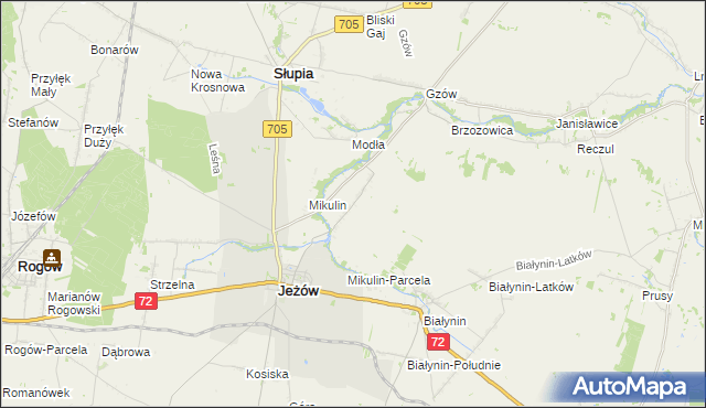 mapa Przybyszyce, Przybyszyce na mapie Targeo