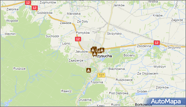 mapa Przysucha, Przysucha na mapie Targeo