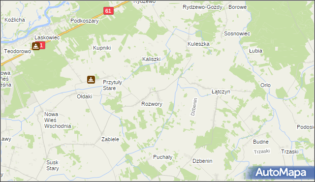 mapa Przytuły Nowe, Przytuły Nowe na mapie Targeo