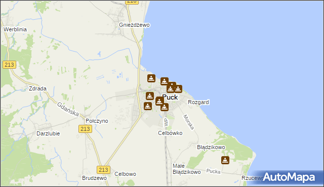 mapa Puck, Puck na mapie Targeo