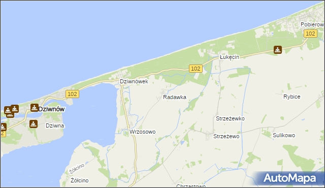 mapa Radawka, Radawka na mapie Targeo