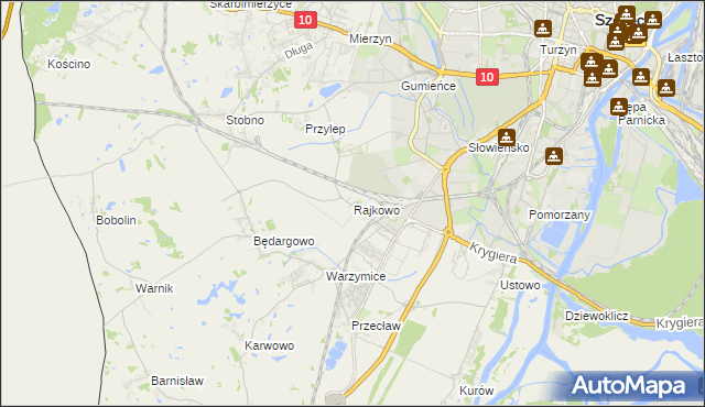 mapa Rajkowo, Rajkowo na mapie Targeo