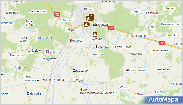 mapa Rąkczyn, Rąkczyn na mapie Targeo