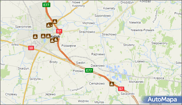 mapa Raźniewo, Raźniewo na mapie Targeo
