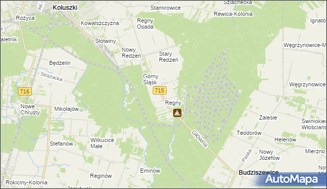 mapa Regny, Regny na mapie Targeo