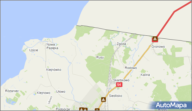 mapa Rusy, Rusy na mapie Targeo