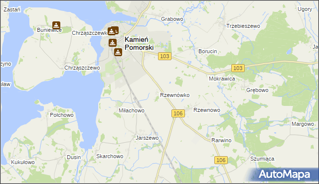 mapa Rzewnówko, Rzewnówko na mapie Targeo