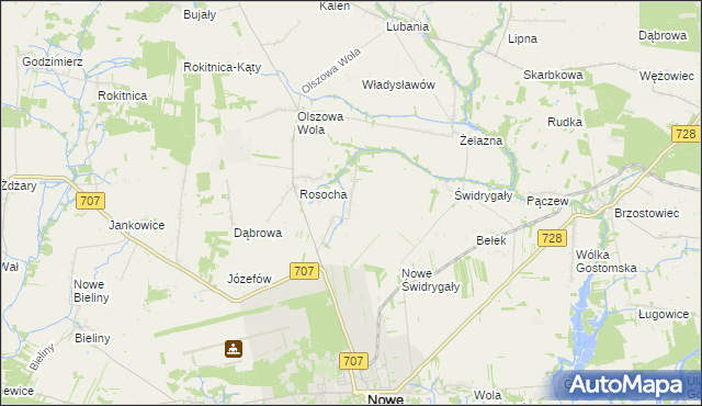 mapa Sacin, Sacin na mapie Targeo