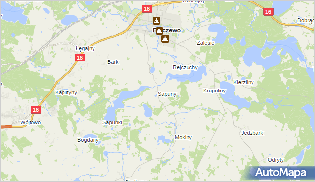 mapa Sapuny, Sapuny na mapie Targeo