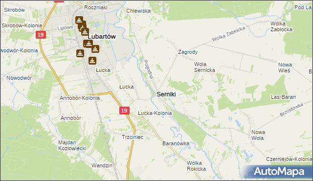 mapa Serniki, Serniki na mapie Targeo