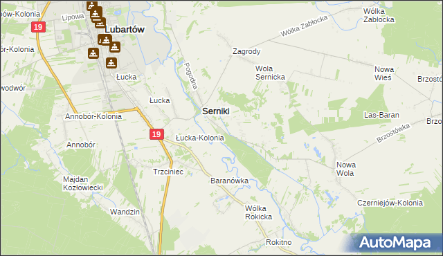 mapa Serniki-Kolonia, Serniki-Kolonia na mapie Targeo