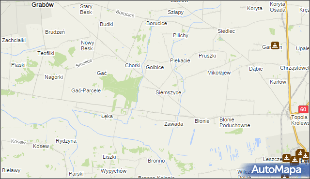 mapa Siemszyce, Siemszyce na mapie Targeo