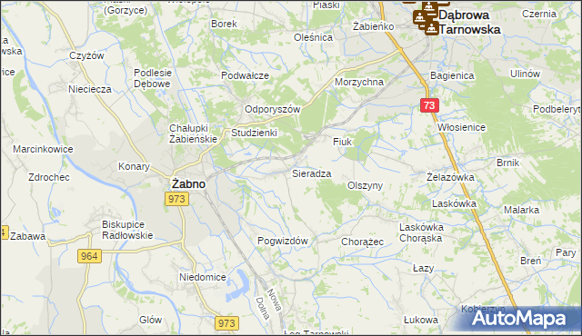 mapa Sieradza, Sieradza na mapie Targeo
