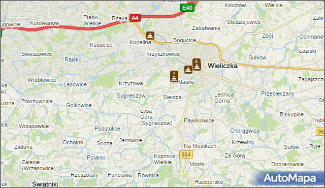 mapa Siercza, Siercza na mapie Targeo