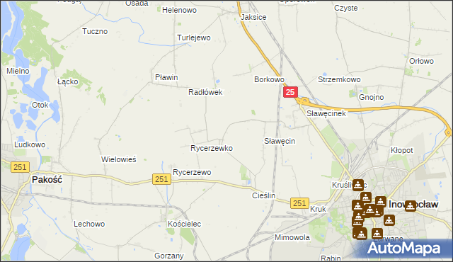 mapa Sójkowo gmina Inowrocław, Sójkowo gmina Inowrocław na mapie Targeo