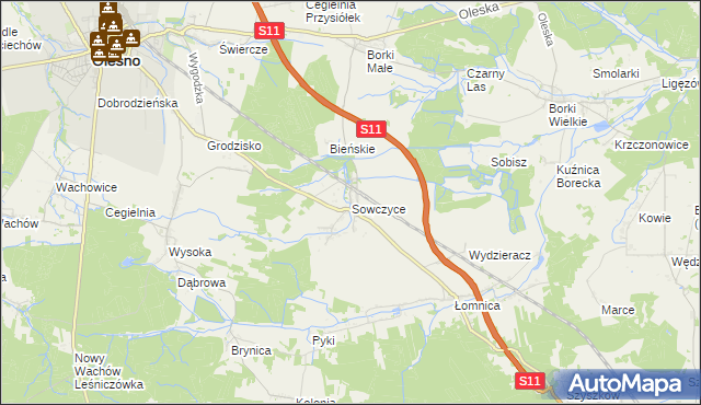 mapa Sowczyce, Sowczyce na mapie Targeo