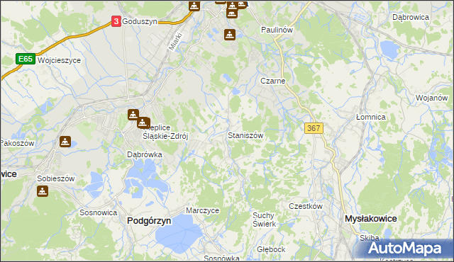 mapa Staniszów, Staniszów na mapie Targeo