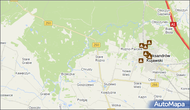 mapa Stare Rożno, Stare Rożno na mapie Targeo