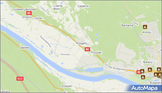 mapa Stary Toruń, Stary Toruń na mapie Targeo