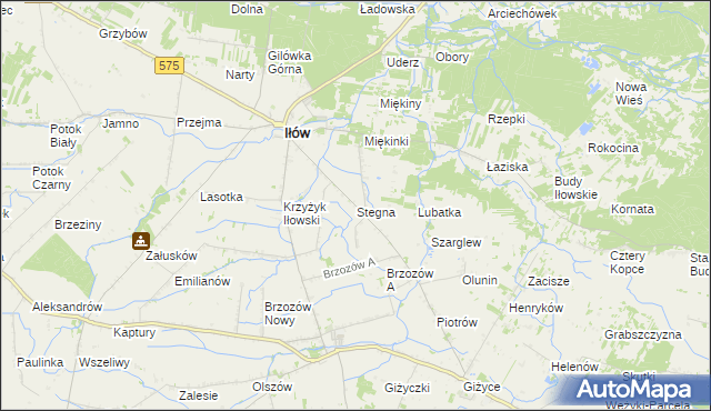 mapa Stegna gmina Iłów, Stegna gmina Iłów na mapie Targeo