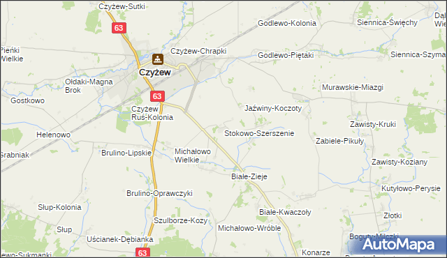 mapa Stokowo-Szerszenie, Stokowo-Szerszenie na mapie Targeo