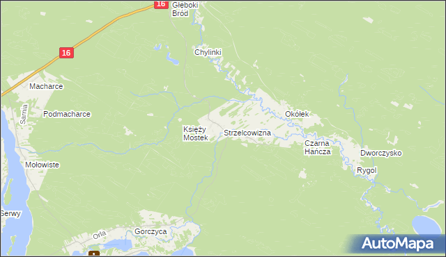 mapa Strzelcowizna, Strzelcowizna na mapie Targeo
