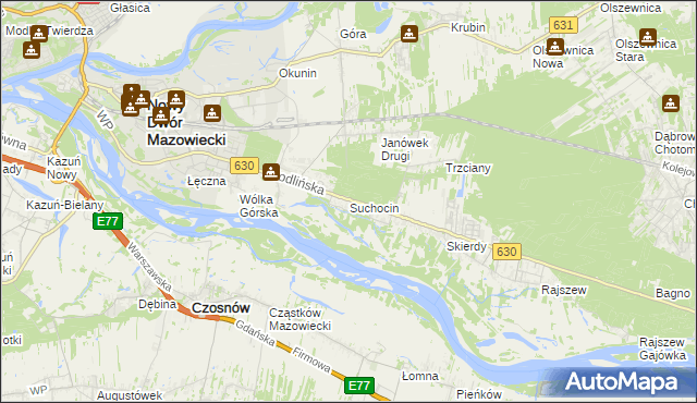 mapa Suchocin gmina Jabłonna, Suchocin gmina Jabłonna na mapie Targeo