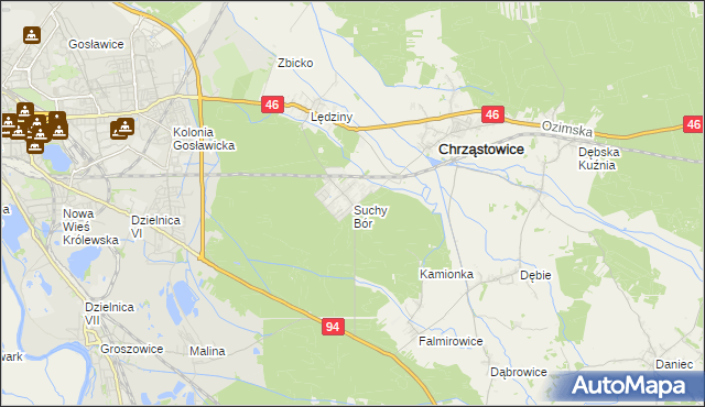 mapa Suchy Bór, Suchy Bór na mapie Targeo