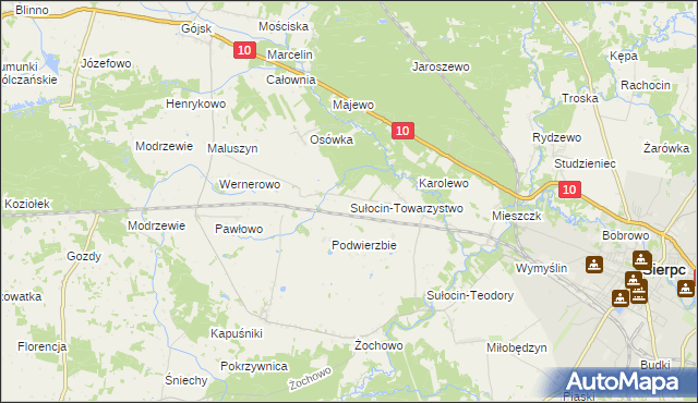mapa Sułocin-Towarzystwo, Sułocin-Towarzystwo na mapie Targeo