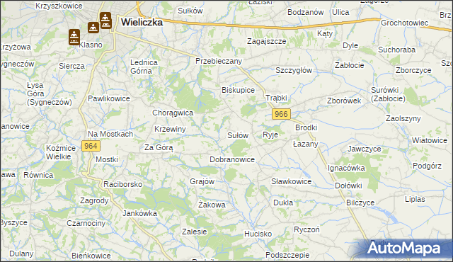 mapa Sułów gmina Biskupice, Sułów gmina Biskupice na mapie Targeo