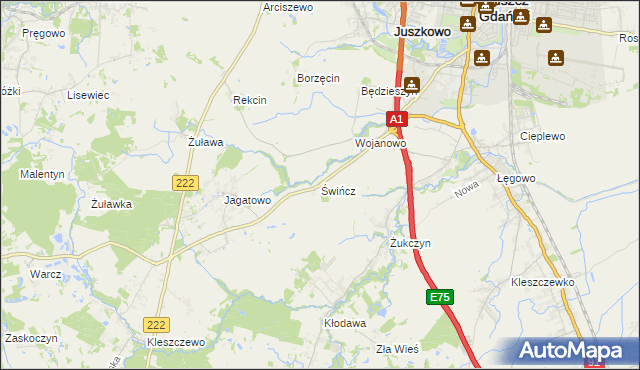 mapa Świńcz, Świńcz na mapie Targeo