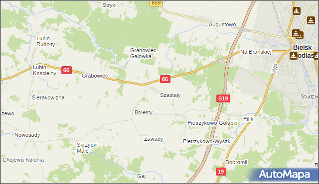 mapa Szastały, Szastały na mapie Targeo