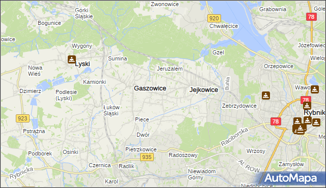 mapa Szczerbice, Szczerbice na mapie Targeo