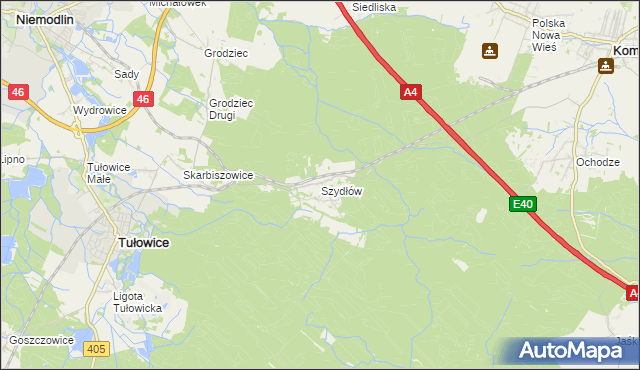 mapa Szydłów gmina Tułowice, Szydłów gmina Tułowice na mapie Targeo