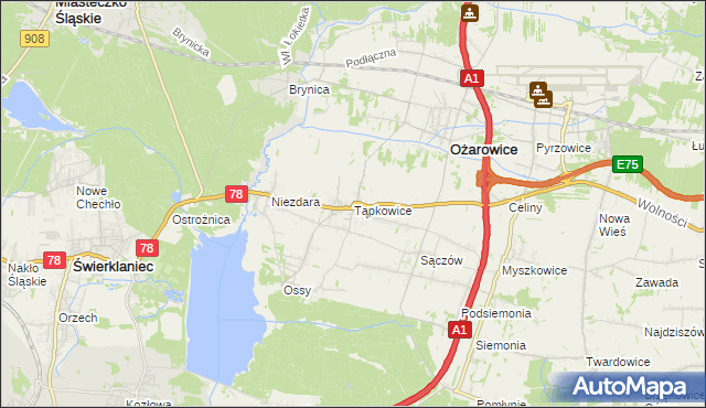 mapa Tąpkowice, Tąpkowice na mapie Targeo