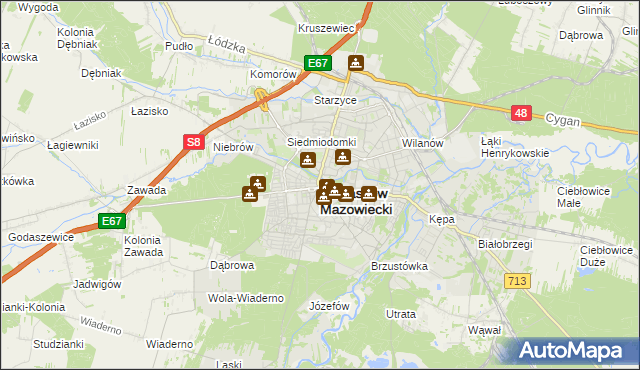 mapa Tomaszów Mazowiecki, Tomaszów Mazowiecki na mapie Targeo
