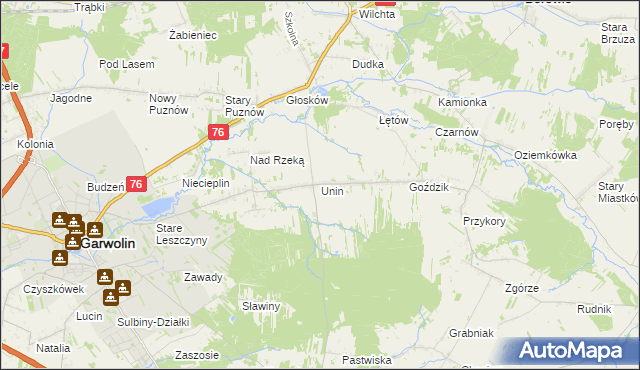 mapa Unin gmina Górzno, Unin gmina Górzno na mapie Targeo