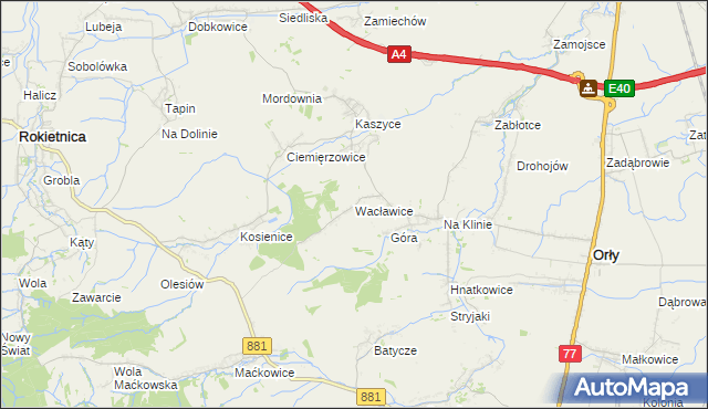 mapa Wacławice, Wacławice na mapie Targeo