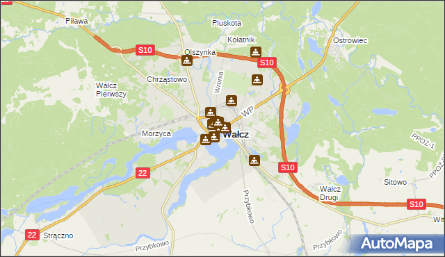 mapa Wałcz, Wałcz na mapie Targeo