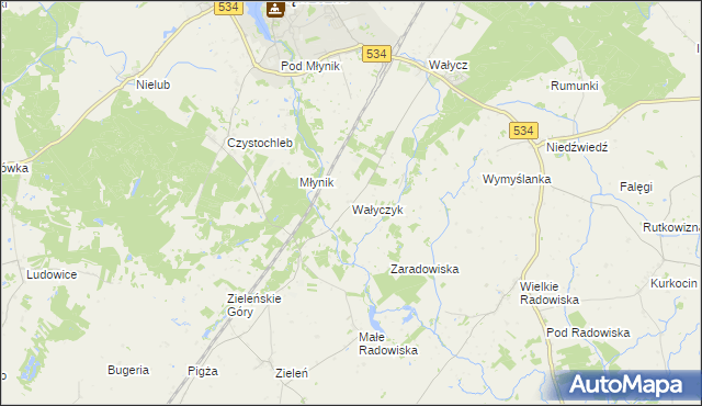 mapa Wałyczyk, Wałyczyk na mapie Targeo
