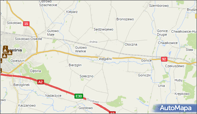 mapa Węgierki, Węgierki na mapie Targeo